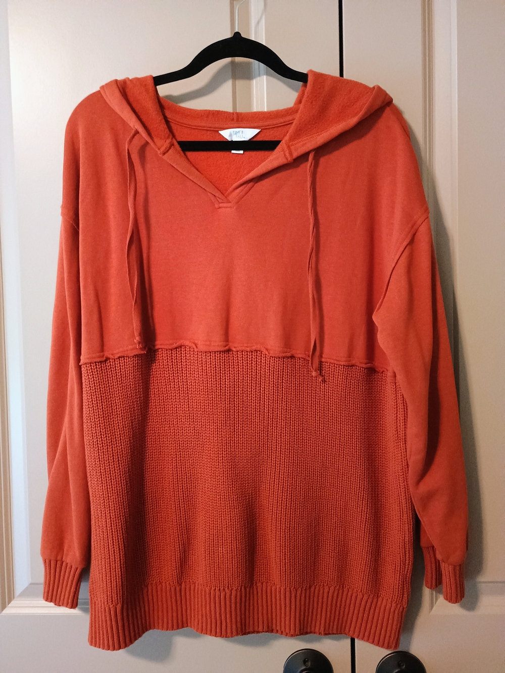 Time and Tru Mixed Media Hoodie